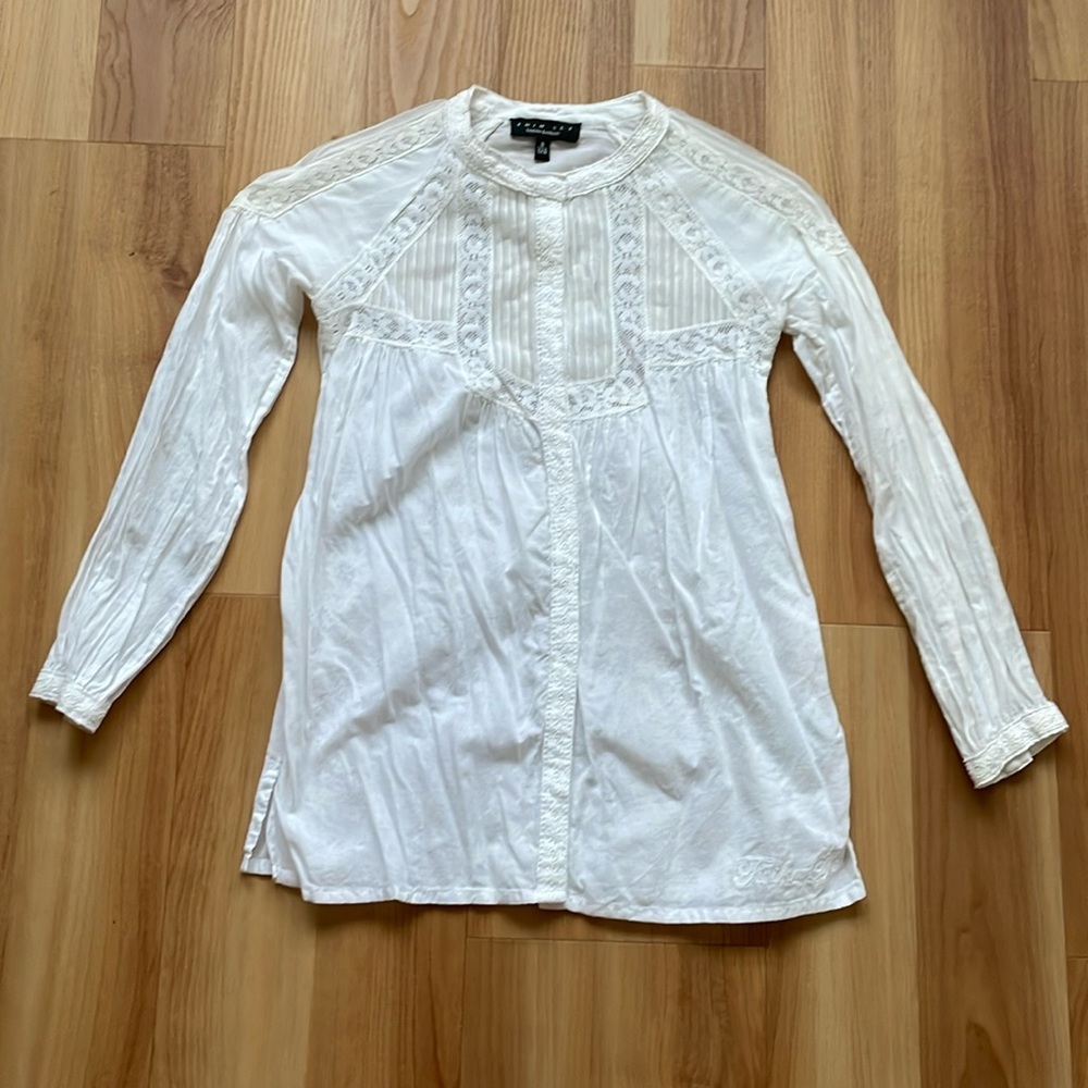 Twin Set - Gorgeous detailed girls white blouse - size 8